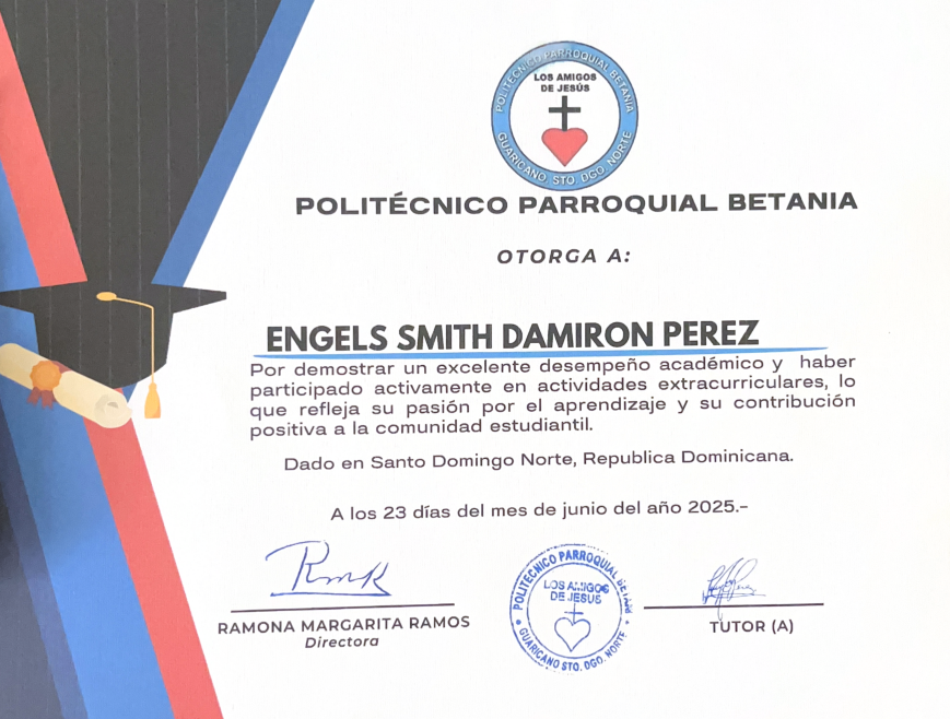 Reconocimiento por desempeño académico y participación